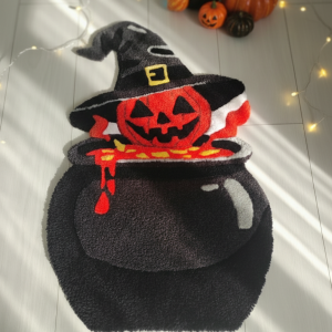 Balkabağı ve cadı kazanı figürlü tufting halı